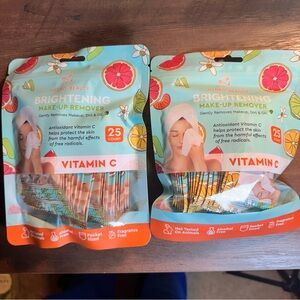 Hydro Beauty- Brightening Vitamin C MakeUp Remover Wipes 2 Bags=25 Wipes Per Bag